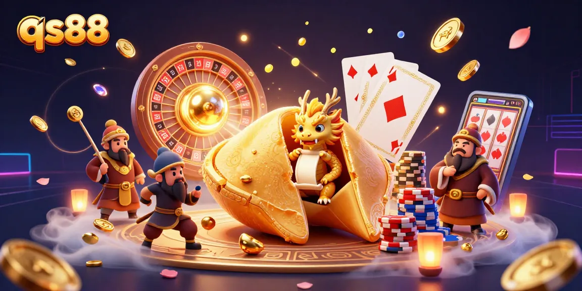 Experience qs88's vibrant casino world with golden coins and dynamic gaming elements.
